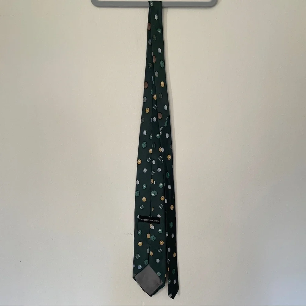 Vintage Expressions Silk Novelty Tie Pool Sports Football Soccer Bowling Ball